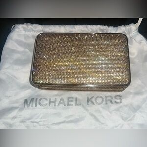 Michael Kors Sparkling Gold Clutch/Crossbody Bag